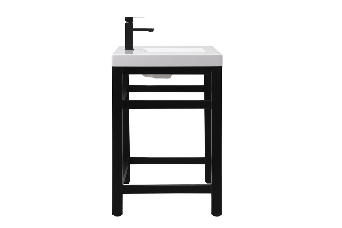 Elegant Kitchen and Bath VF14536BK 36 inch ADA compliant Single bathroom metal vanity in black