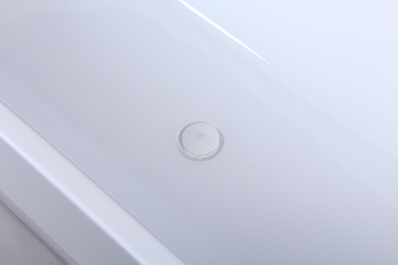 Elegant Kitchen and Bath BT21167GW 67 inch soaking diamond style bathtub in glossy white