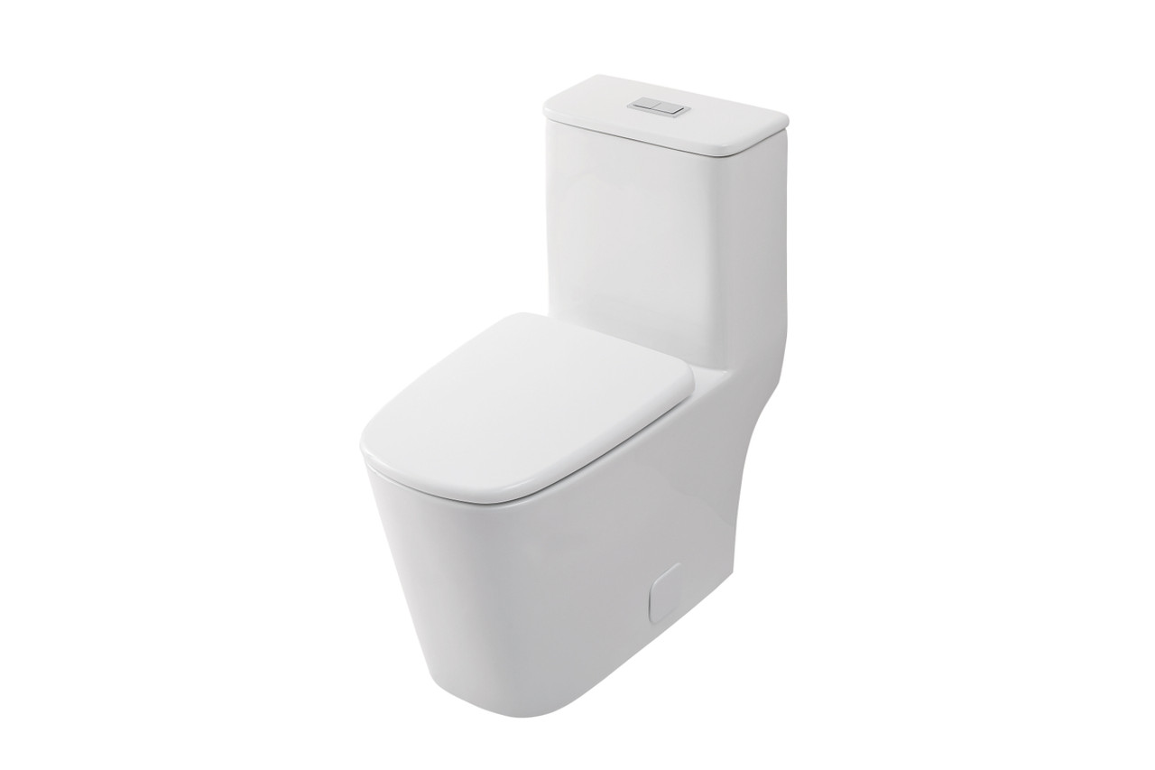 Elegant Kitchen and Bath TOL2003 Winslet One-piece floor Square Toilet 27x14x31 in White