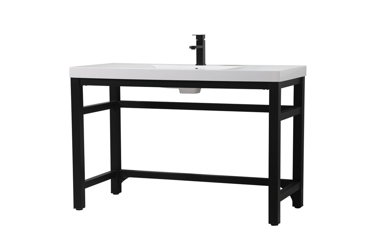 Elegant Kitchen and Bath VF14548BK 48 inch ADA compliant Single bathroom metal vanity in black Elegant Kitchen and Bath VF14548BK 48 inch ADA compliant Single bathroom metal vanity in black
