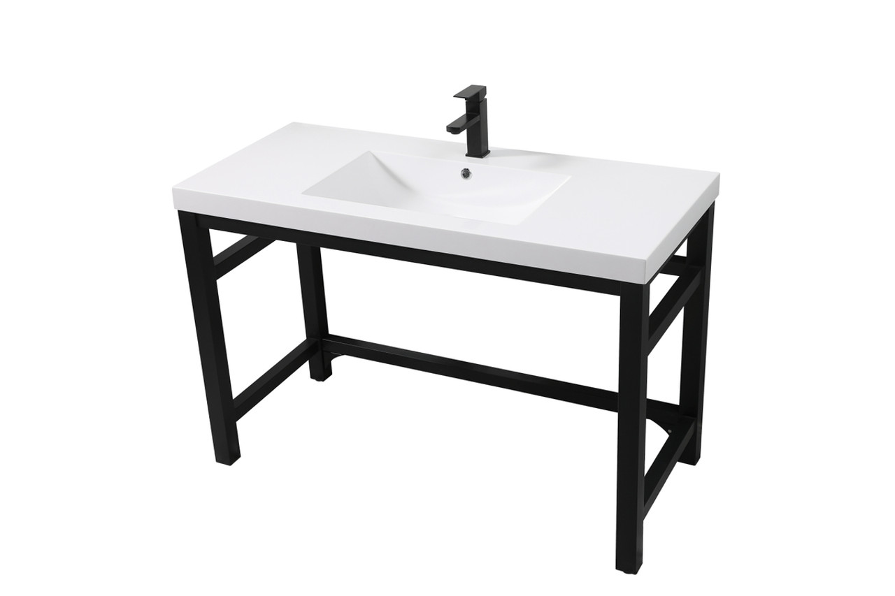 Elegant Kitchen and Bath VF14548BK 48 inch ADA compliant Single bathroom metal vanity in black Elegant Kitchen and Bath VF14548BK 48 inch ADA compliant Single bathroom metal vanity in black