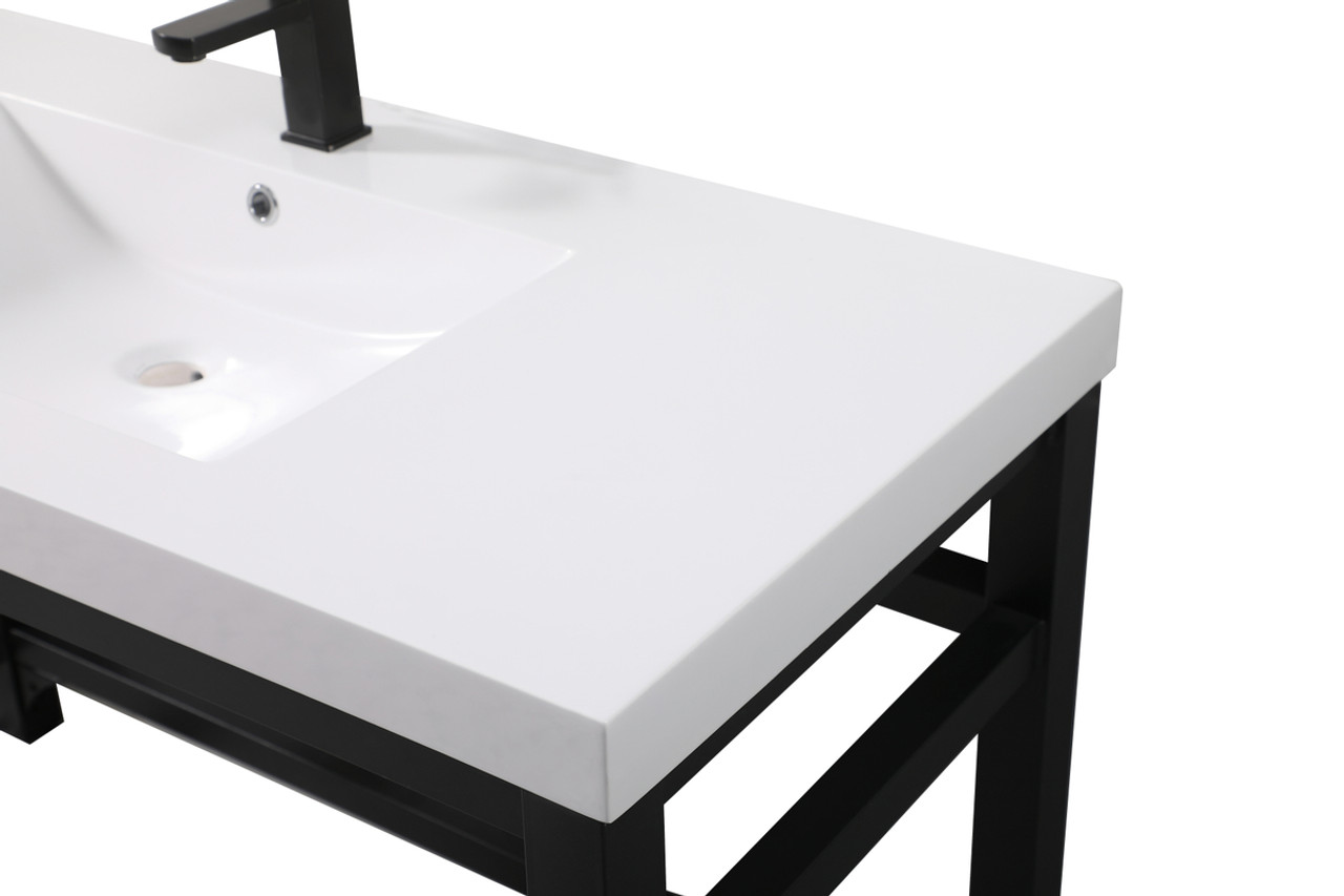 Elegant Kitchen and Bath VF14548BK 48 inch ADA compliant Single bathroom metal vanity in black