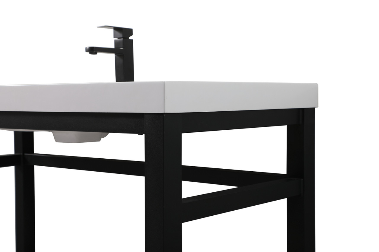 Elegant Kitchen and Bath VF14548BK 48 inch ADA compliant Single bathroom metal vanity in black