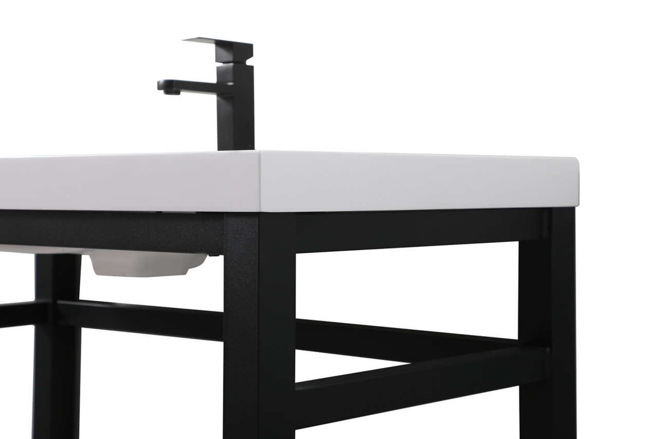 Elegant Kitchen and Bath VF14542BK 42 inch ADA compliant Single bathroom metal vanity in black