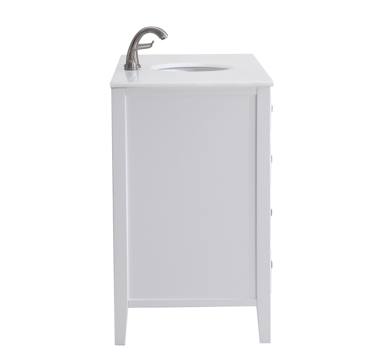 Elegant Kitchen and Bath VF-1041-VW 48 inch Single Bathroom vanity in White with ivory white engineered marble