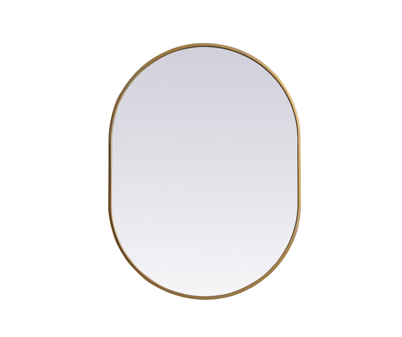 Elegant Decor MR2A2736BRS Metal Frame Oval Mirror 27x36 Inch in Brass