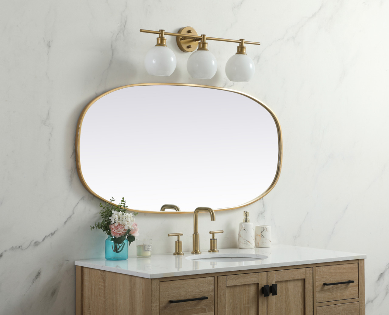 Elegant Decor MR2B2448BRS Metal Frame Oval Mirror 24x48 Inch in Brass Elegant Decor MR2B2448BRS Metal Frame Oval Mirror 24x48 Inch in Brass