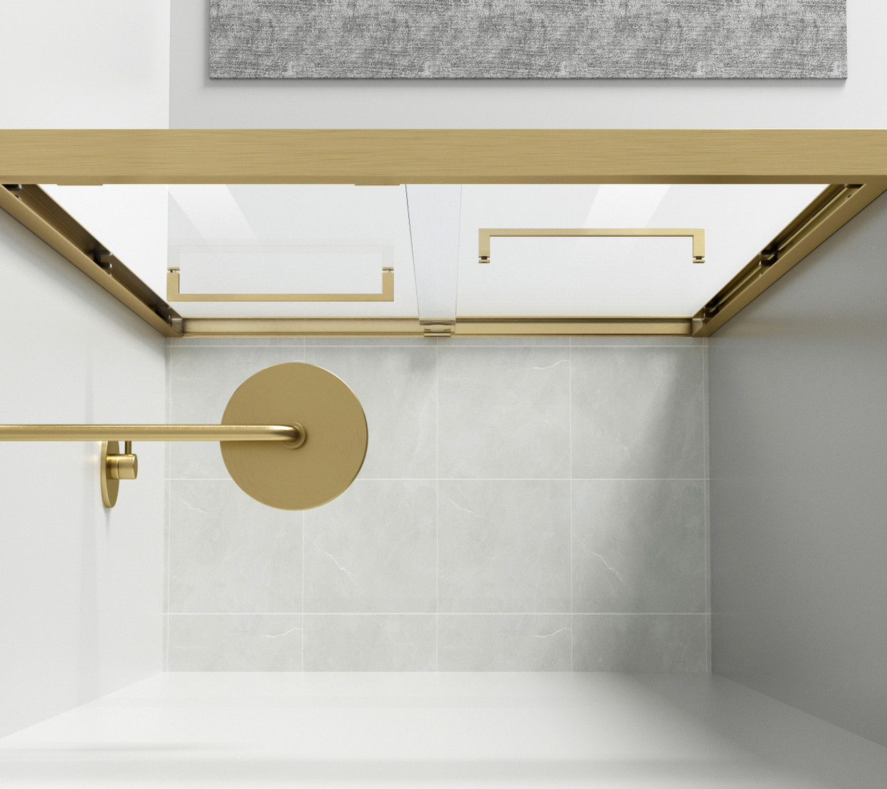 Elegant Kitchen and Bath SD303-6076BGD Semi-frameless shower door 60 x 76 Brushed Gold