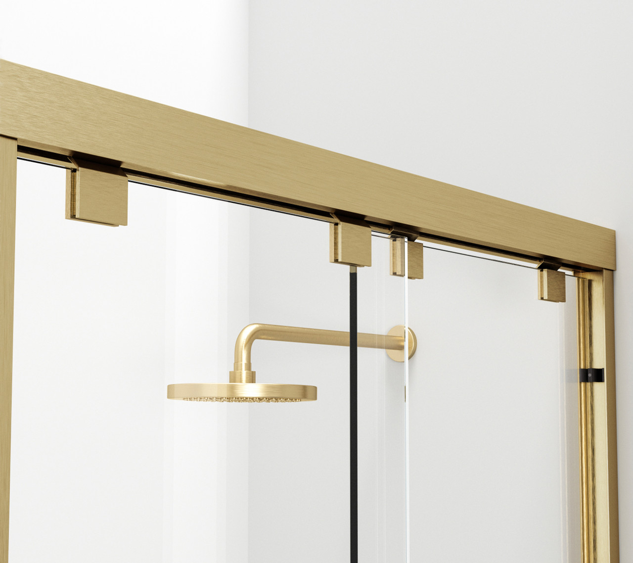 Elegant Kitchen and Bath SD303-6076BGD Semi-frameless shower door 60 x 76 Brushed Gold