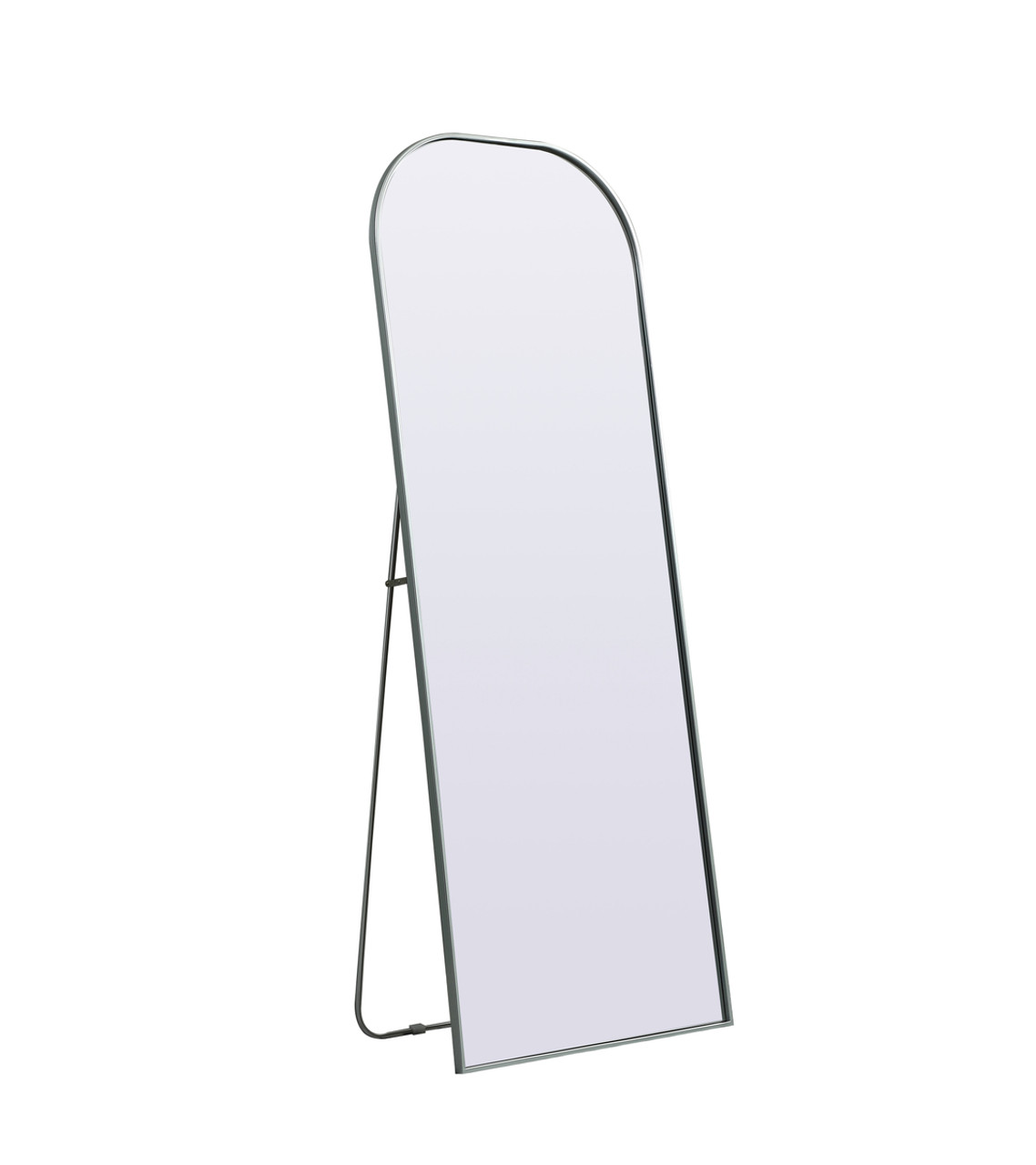 Elegant Decor MR1FL2874SIL Metal Frame Arch Full Length Mirror 28x74 Inch in Silver