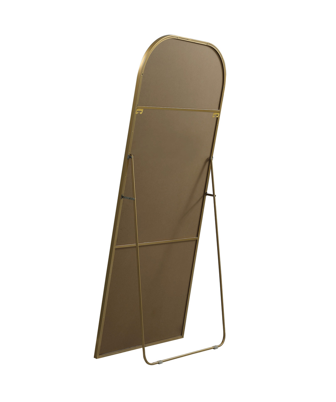 Elegant Decor MR1FL3276BRS Metal Frame Arch Full Length Mirror 32x76 Inch in Brass