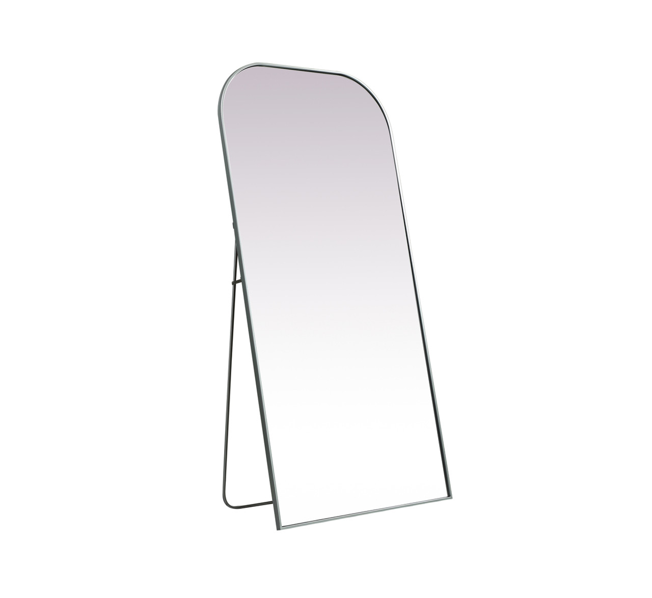 Elegant Decor MR1FL3572SIL Metal Frame Arch Full Length Mirror 35x72 Inch in Silver