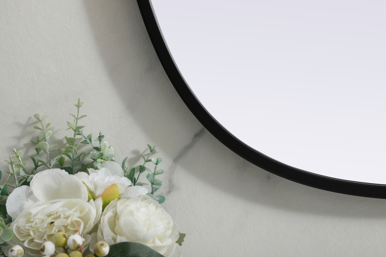 Elegant Decor MR2B2036BLK Metal Frame Oval Mirror 20x36 Inch in Black Elegant Decor MR2B2036BLK Metal Frame Oval Mirror 20x36 Inch in Black