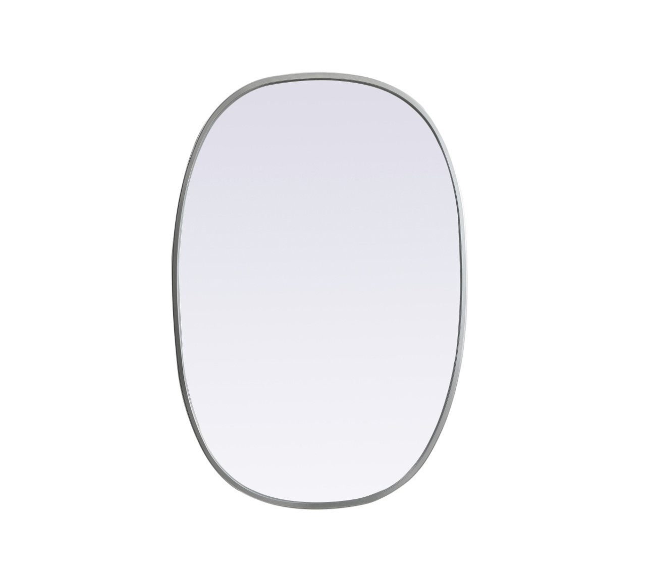Elegant Decor MR2B2030SIL Metal Frame Oval Mirror 20x30 Inch in Silver