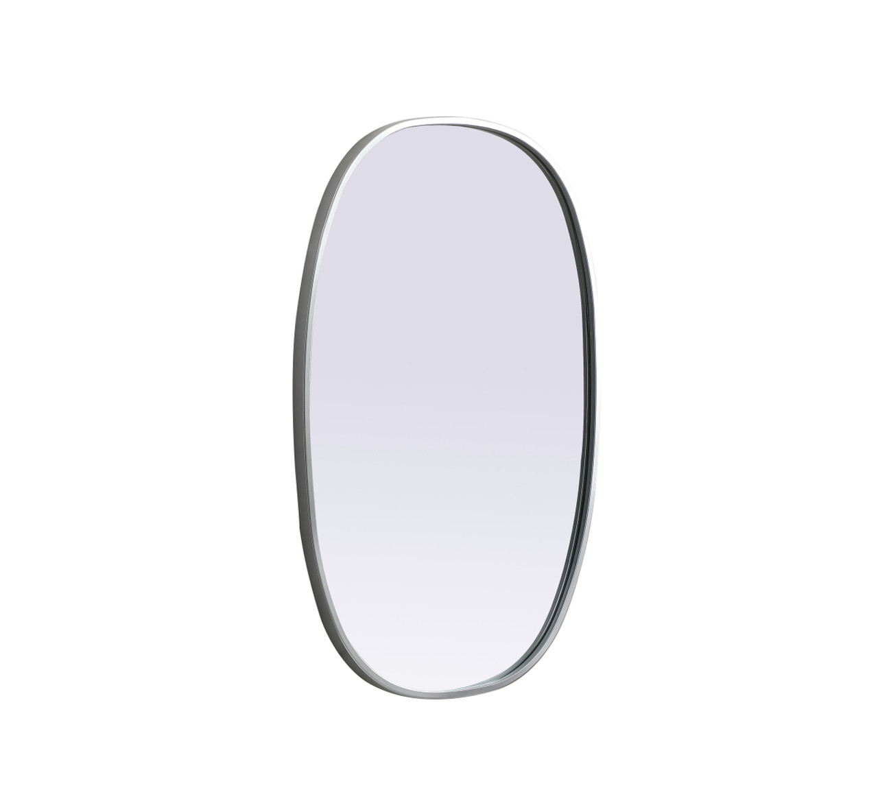Elegant Decor MR2B2030SIL Metal Frame Oval Mirror 20x30 Inch in Silver