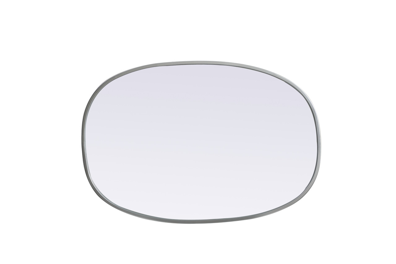 Elegant Decor MR2B2030SIL Metal Frame Oval Mirror 20x30 Inch in Silver