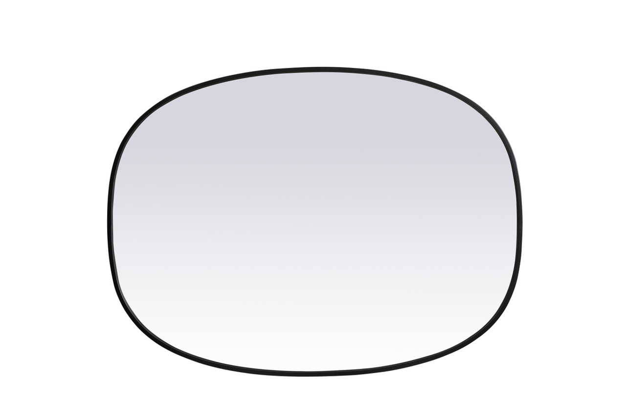 Elegant Decor MR2B3040BLK Metal Frame Oval Mirror 30x40 Inch in Black