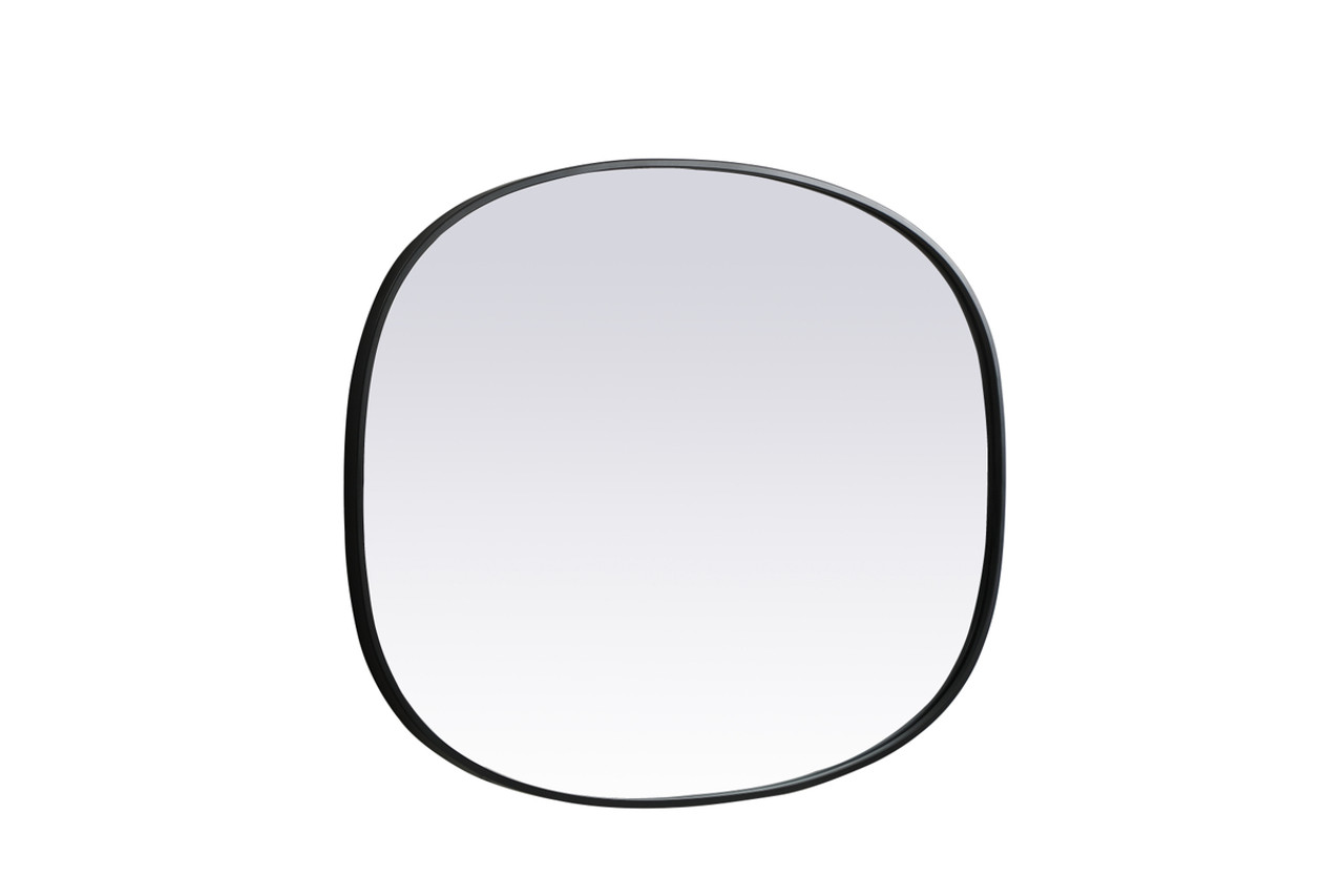 Elegant Decor MR2B3040BLK Metal Frame Oval Mirror 30x40 Inch in Black