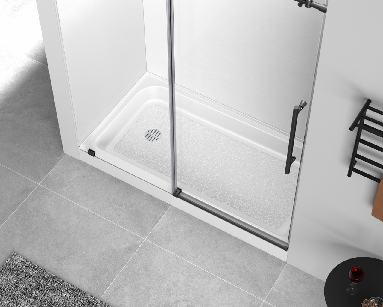 Elegant Kitchen and Bath STY01-L6032 60x32 inch Single threshold shower tray left drain in glossy white