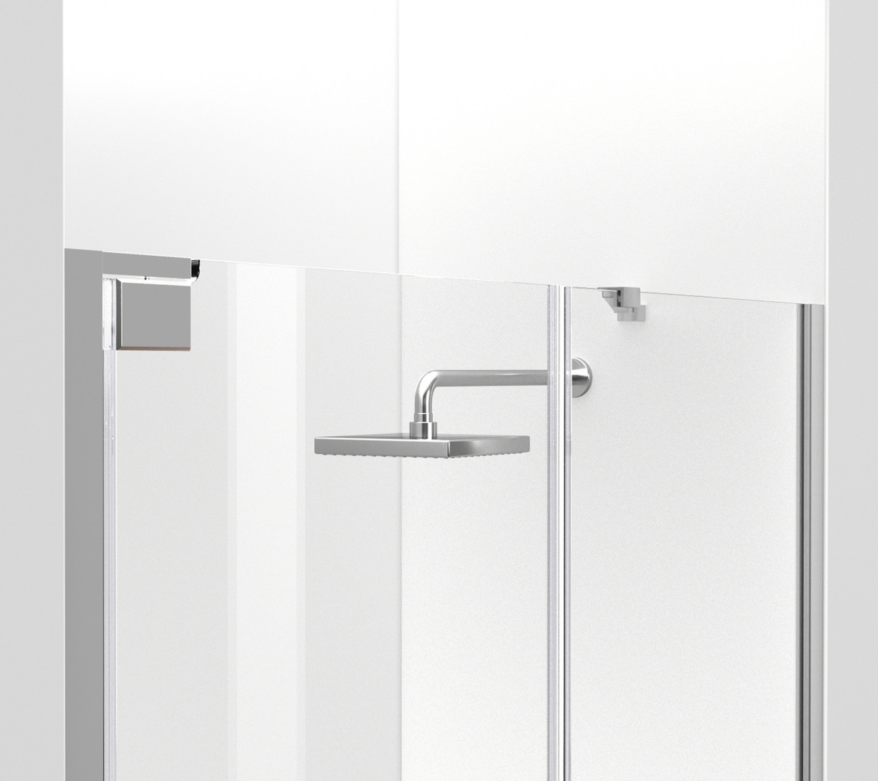 Elegant Kitchen and Bath SD404-4872PCH Semi-frameless hinged shower door 48 x 72 Polished Chrome