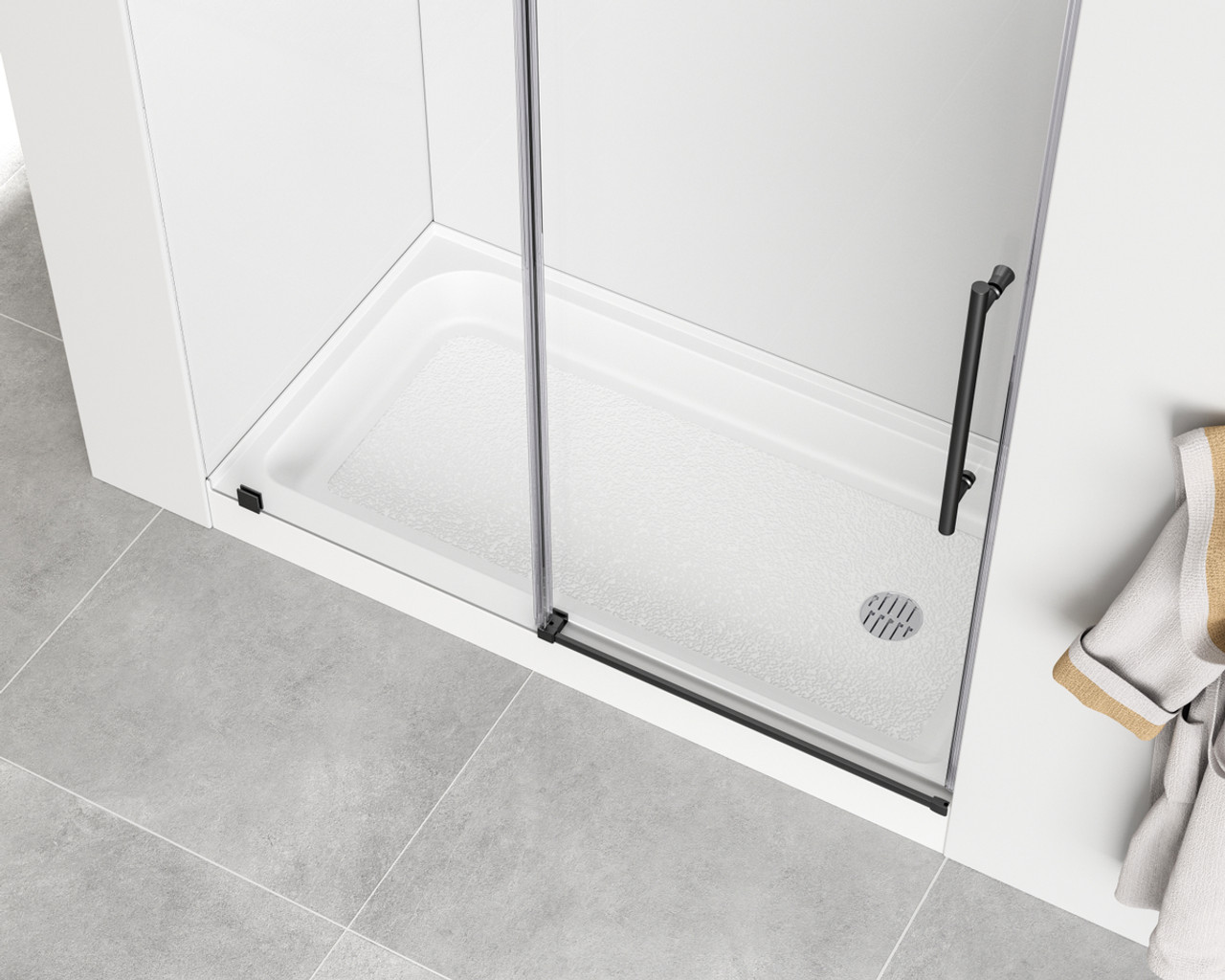 Elegant Kitchen and Bath STY01-R6032 60x32 inch Single threshold shower tray right drain in glossy white