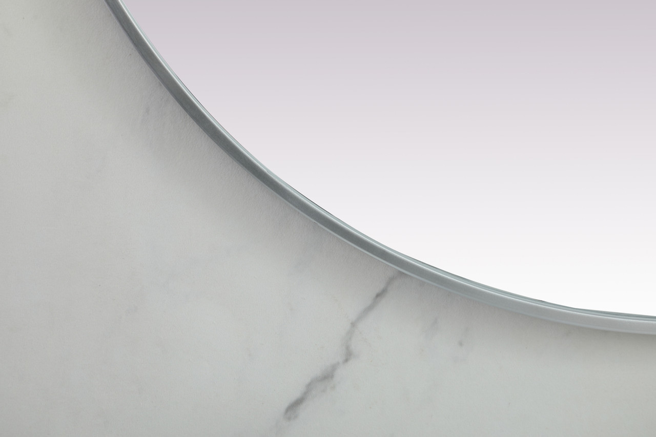 Elegant Decor MR2A3660SIL Metal Frame Oval Mirror 36x60 Inch in Silver