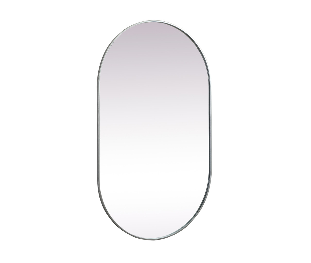 Elegant Decor MR2A3660SIL Metal Frame Oval Mirror 36x60 Inch in Silver