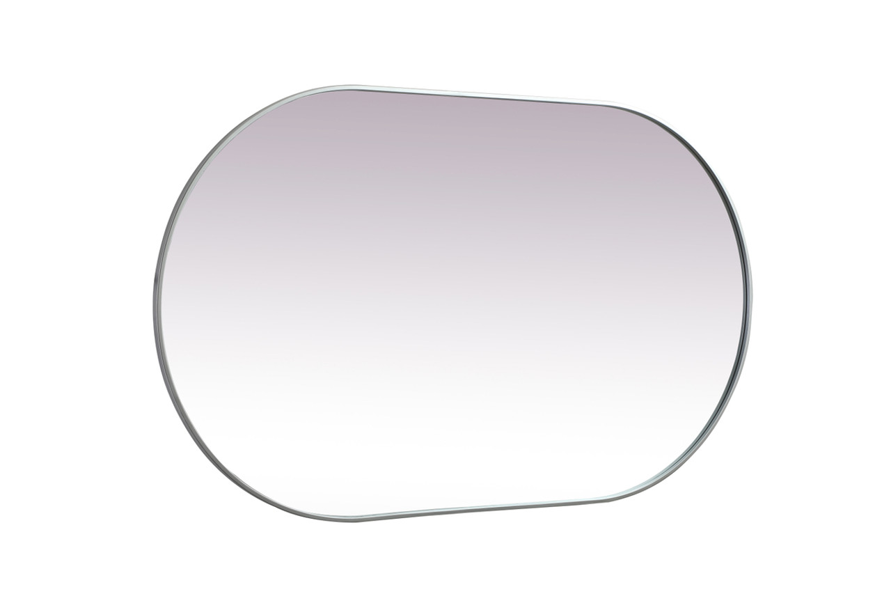 Elegant Decor MR2A3660SIL Metal Frame Oval Mirror 36x60 Inch in Silver