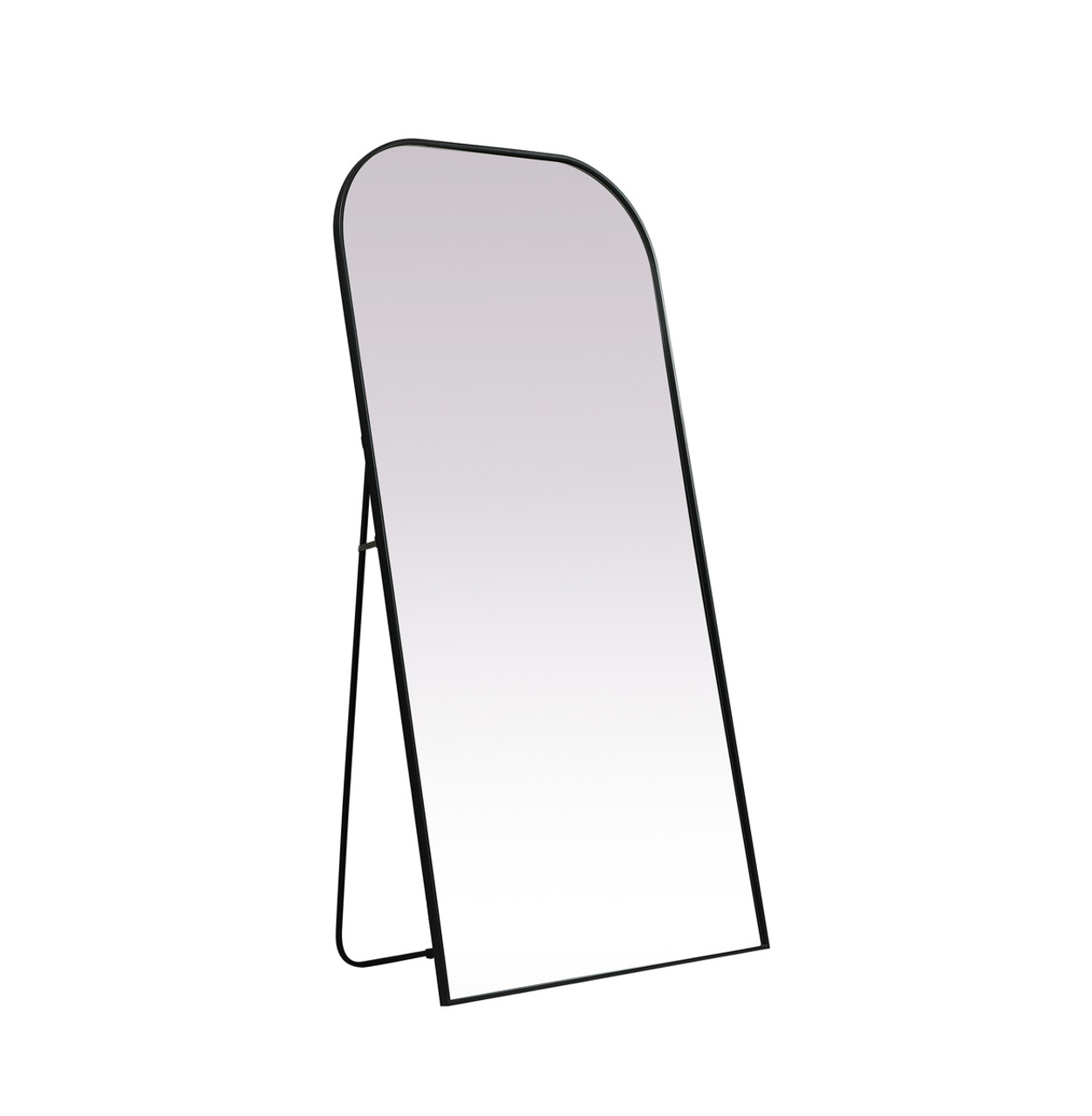 Elegant Decor MR1FL3572BLK Metal Frame Arch Full Length Mirror 35x72 Inch in Black