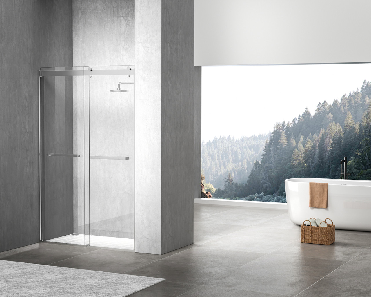 Elegant Kitchen and Bath SD202-4876PCH Frameless shower door 48 x 76 Polished Chrome