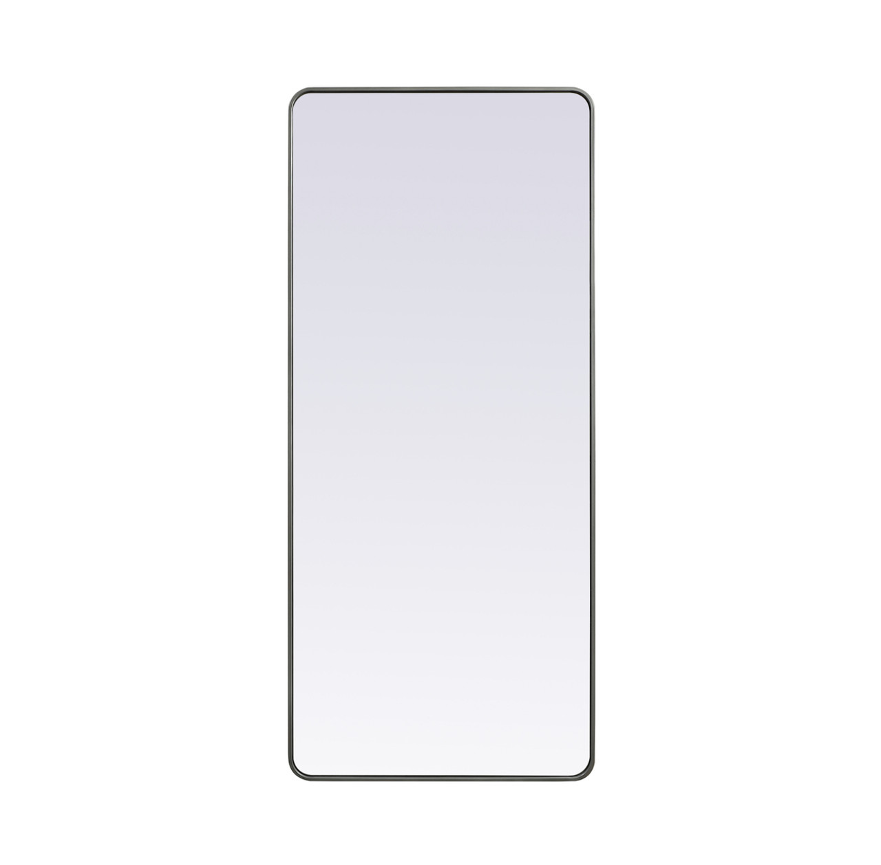 Elegant Decor MR803272S Soft Corner Metal Rectangle Mirror 32x72 Inch in Silver