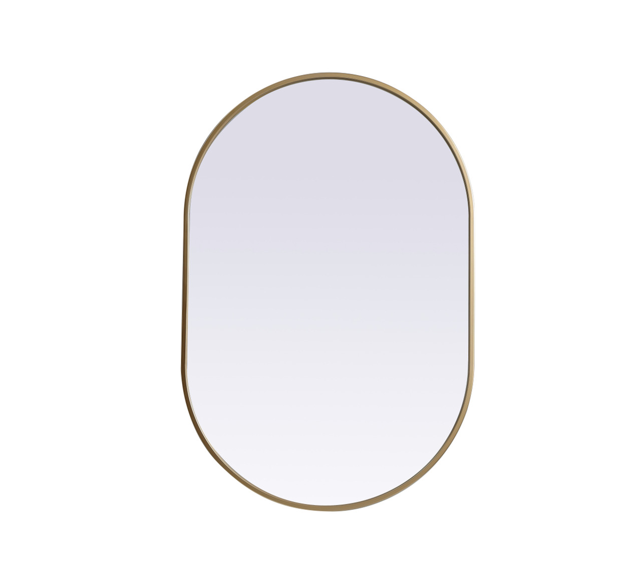 Elegant Decor MR2A2436BRS Metal Frame Oval Mirror 24x36 Inch in Brass