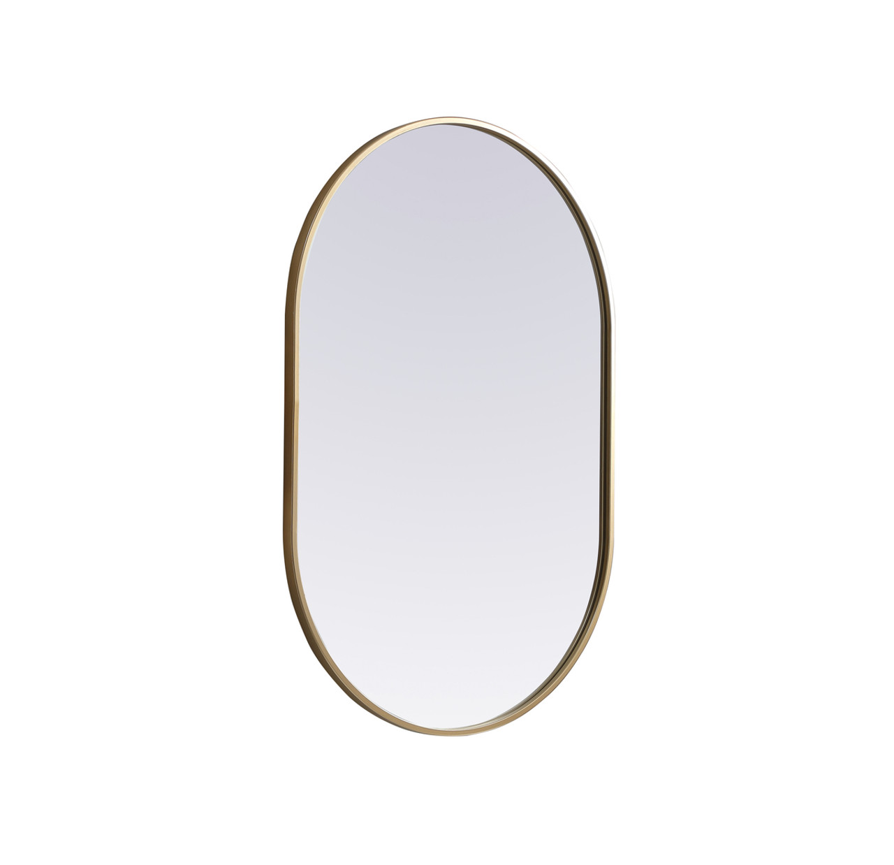 Elegant Decor MR2A2436BRS Metal Frame Oval Mirror 24x36 Inch in Brass