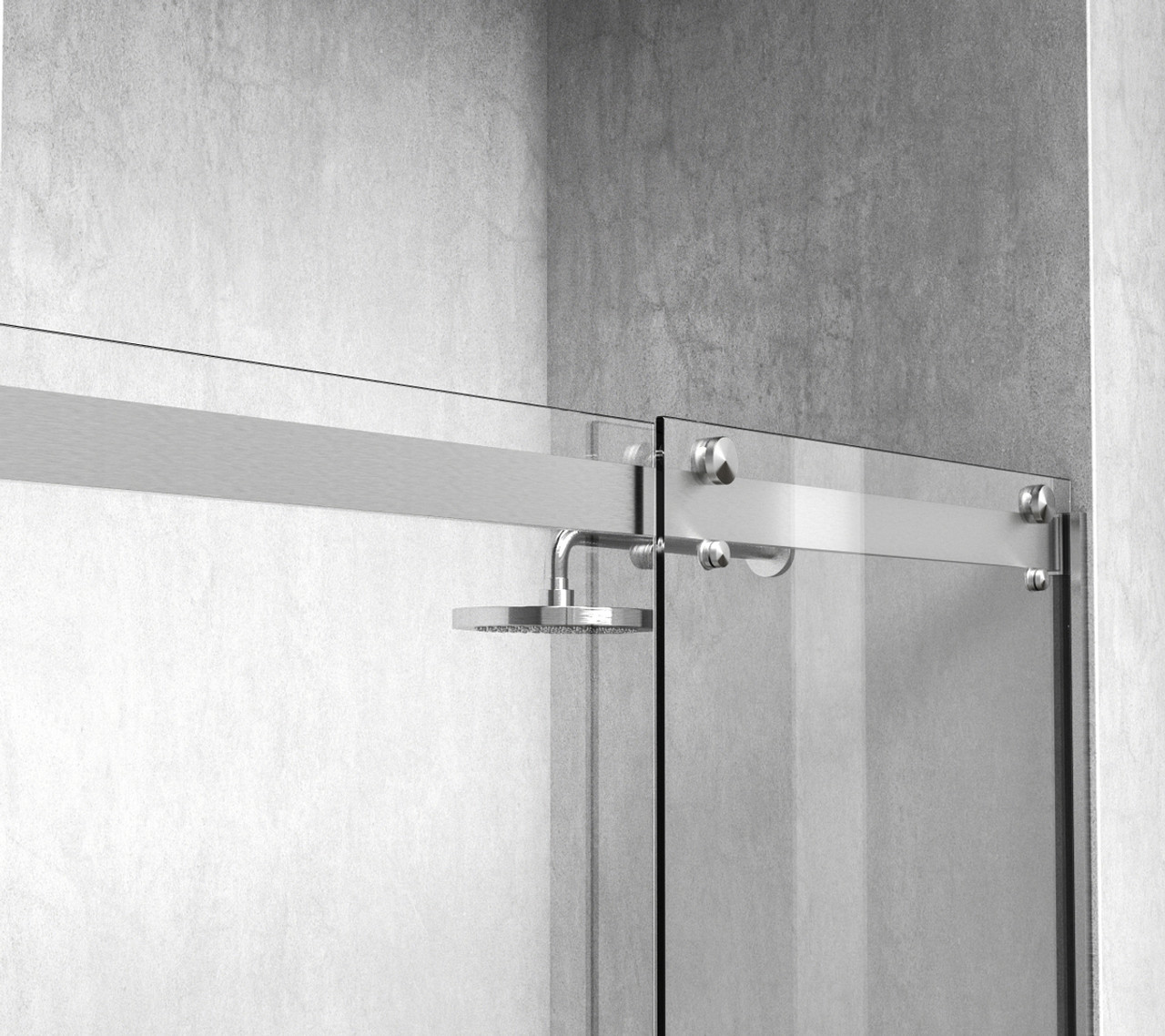 Elegant Kitchen and Bath SD202-4876BNK Frameless shower door 48 x 76 Brushed Nickel