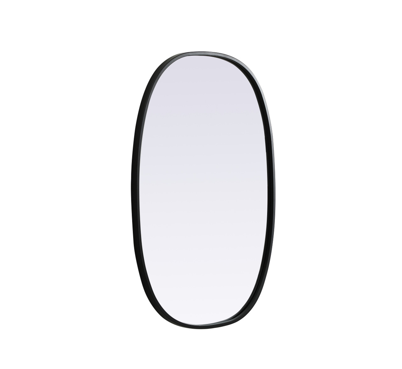 Elegant Decor MR2B2030BLK Metal Frame Oval Mirror 20x30 Inch in Black