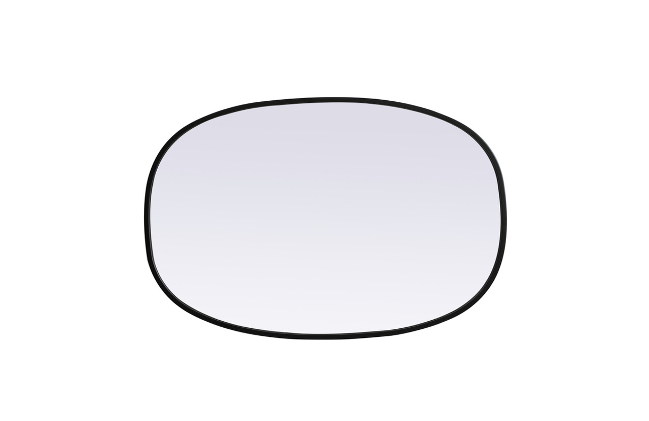 Elegant Decor MR2B2030BLK Metal Frame Oval Mirror 20x30 Inch in Black