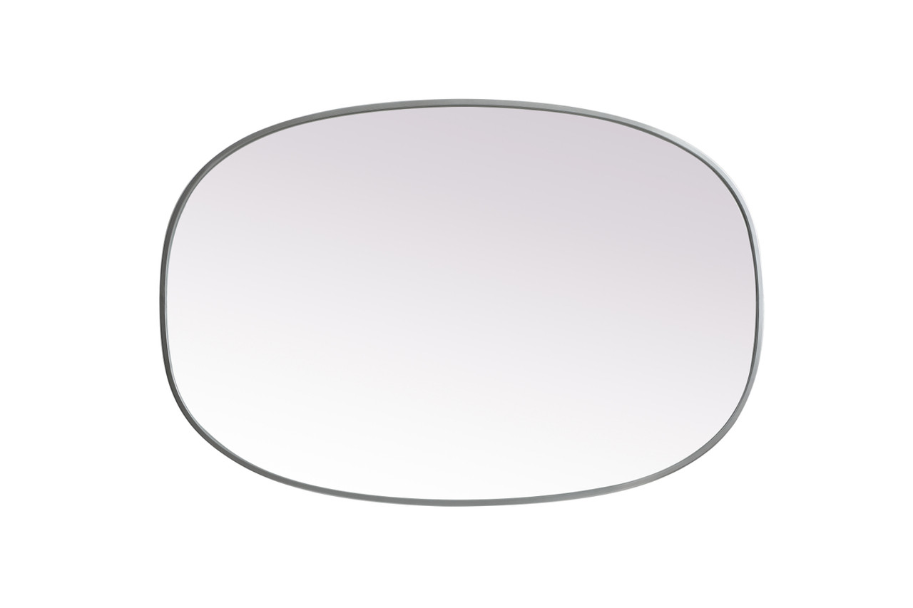 Elegant Decor MR2B2740SIL Metal Frame Oval Mirror 27x40 Inch in Silver Elegant Decor MR2B2740SIL Metal Frame Oval Mirror 27x40 Inch in Silver