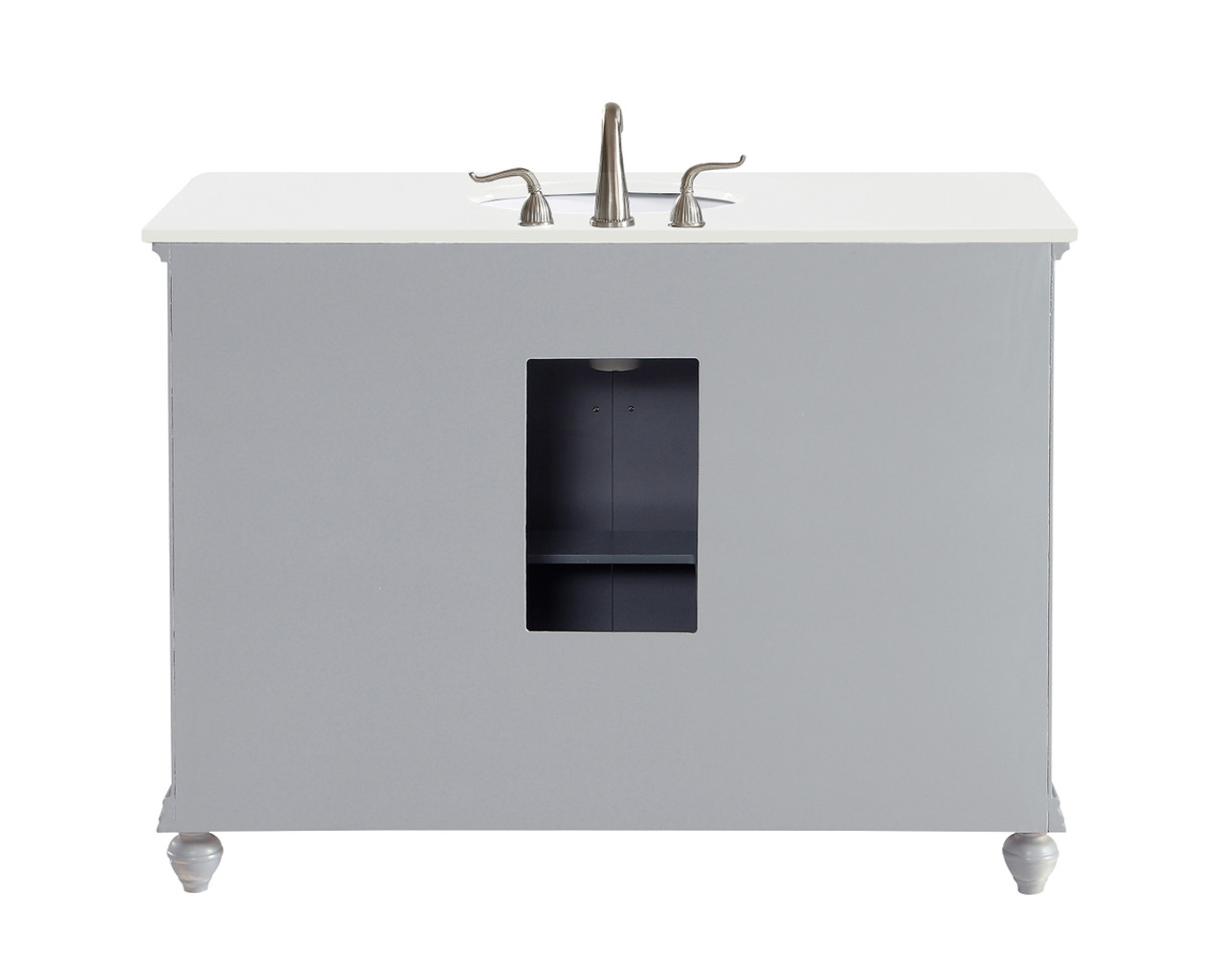 Elegant Kitchen and Bath VF12348GR-VW 48 inch Single Bathroom vanity in Light Grey with ivory white engineered marble