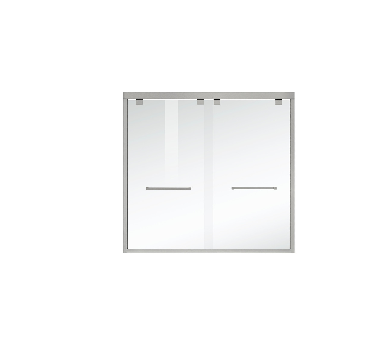 Elegant Kitchen and Bath TD333-6060BNK Semi-frameless tub door 60 x 60 Brushed Nickel