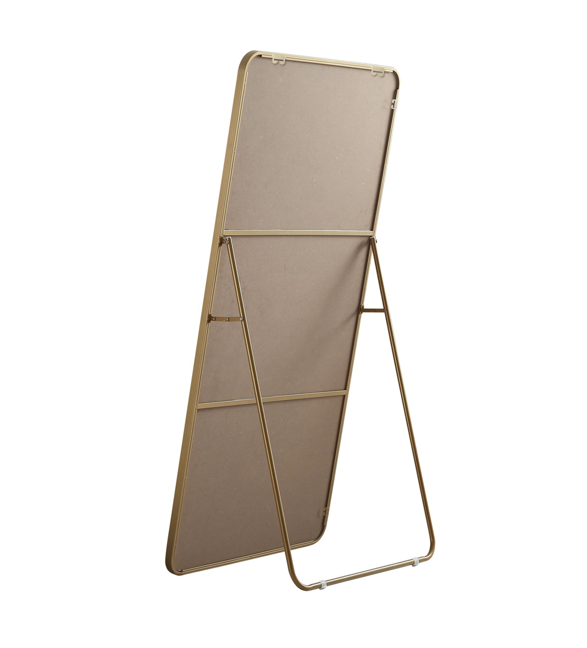 Elegant Decor MR80FL3060BR Soft Corner Metal Rectangle Full Length Mirror 30x60 Inch in Brass