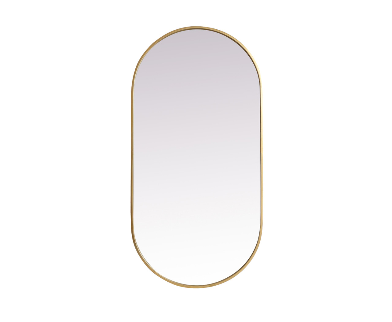 Elegant Decor MR2A2448BRS Metal Frame Oval Mirror 24x48 Inch in Brass Elegant Decor MR2A2448BRS Metal Frame Oval Mirror 24x48 Inch in Brass