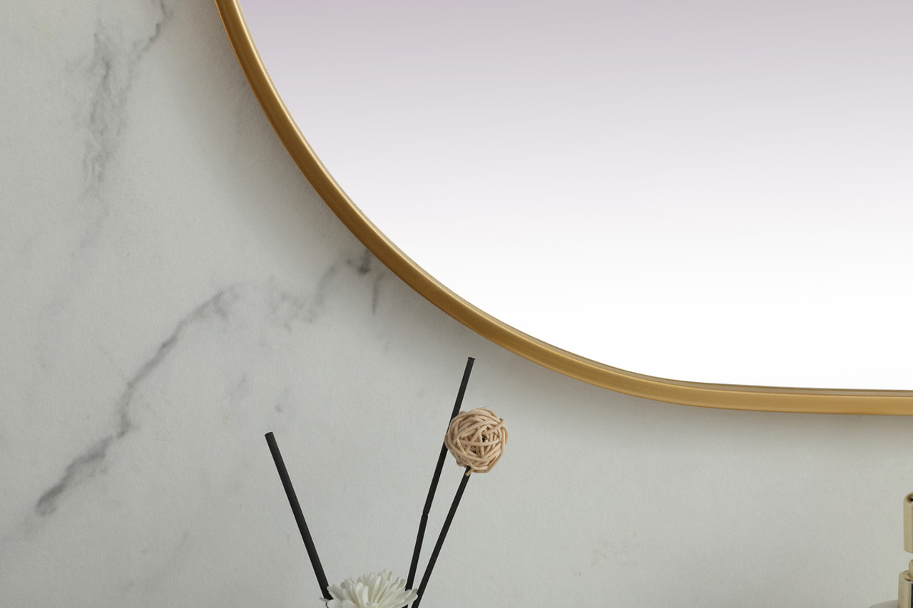 Elegant Decor MR2A2448BRS Metal Frame Oval Mirror 24x48 Inch in Brass Elegant Decor MR2A2448BRS Metal Frame Oval Mirror 24x48 Inch in Brass