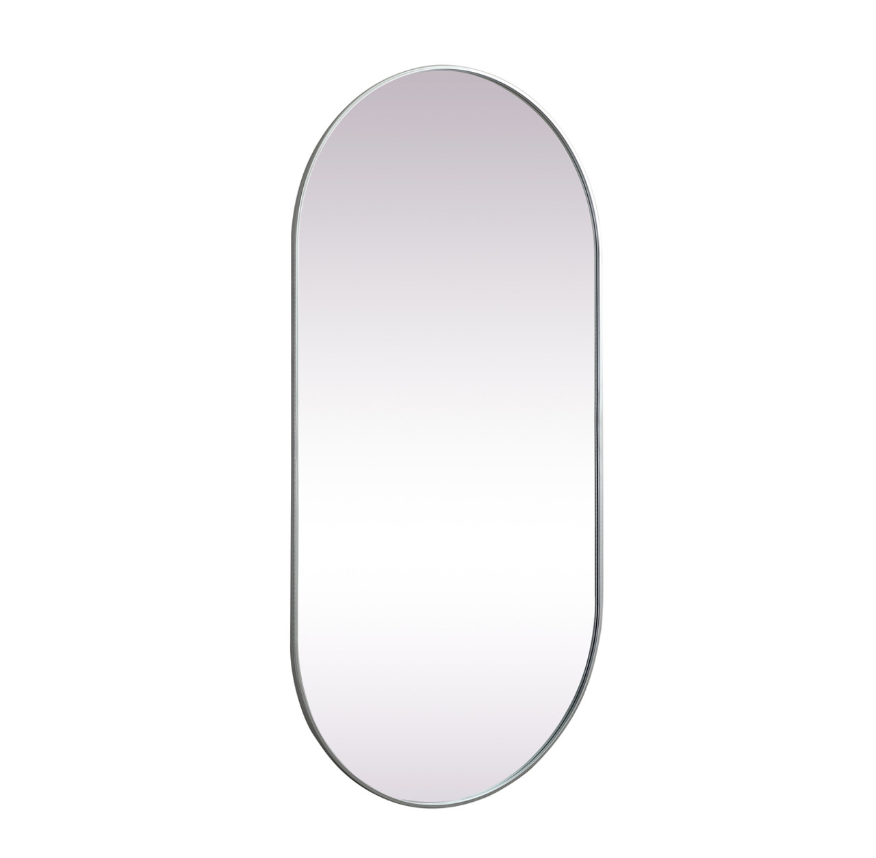 Elegant Decor MR2A3672SIL Metal Frame Oval Mirror 36x72 Inch in Silver