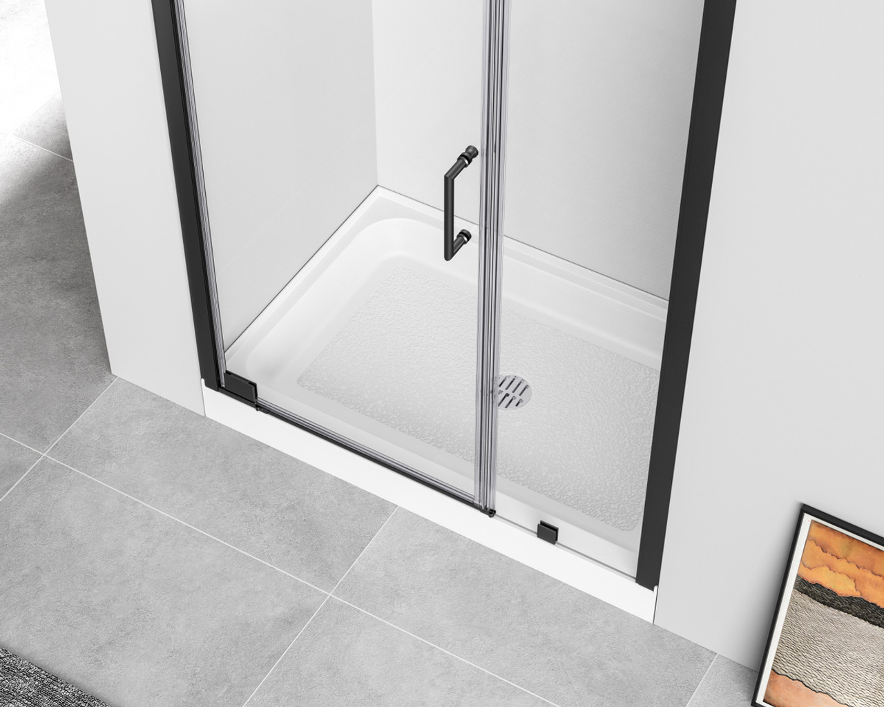 Elegant Kitchen and Bath STY01-C4832 48x32 inch Single threshold shower tray center drain in glossy white