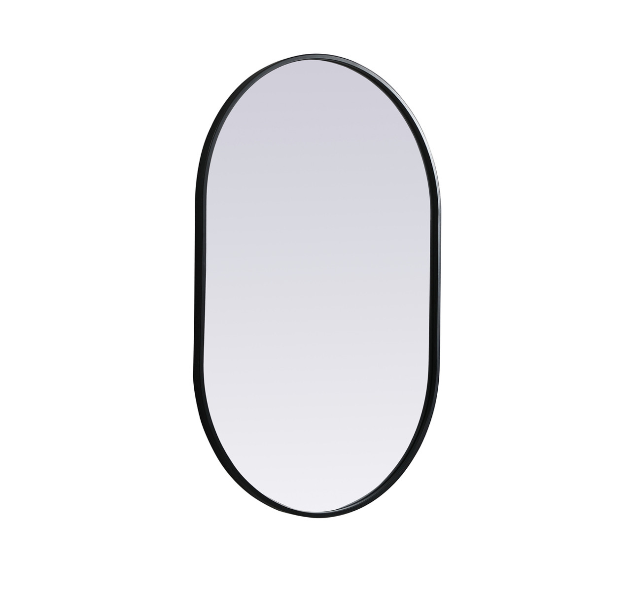 Elegant Decor MR2A2436BLK Metal Frame Oval Mirror 24x36 Inch in Black