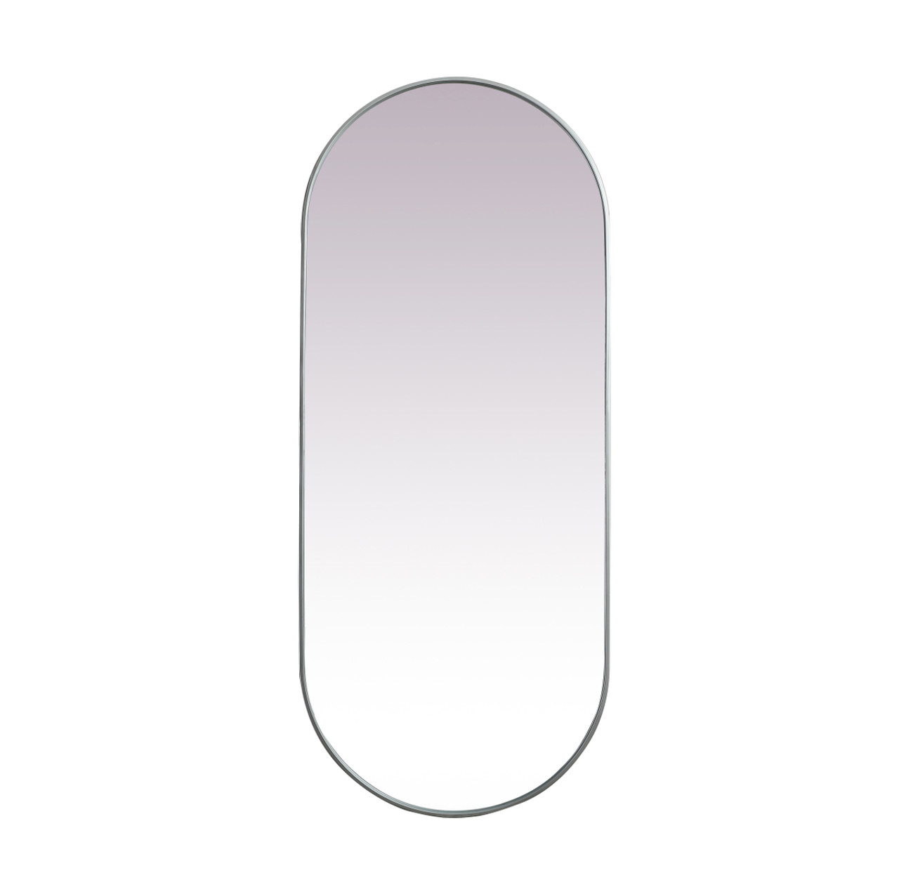 Elegant Decor MR2A3072SIL Metal Frame Oval Mirror 30x72 Inch in Silver