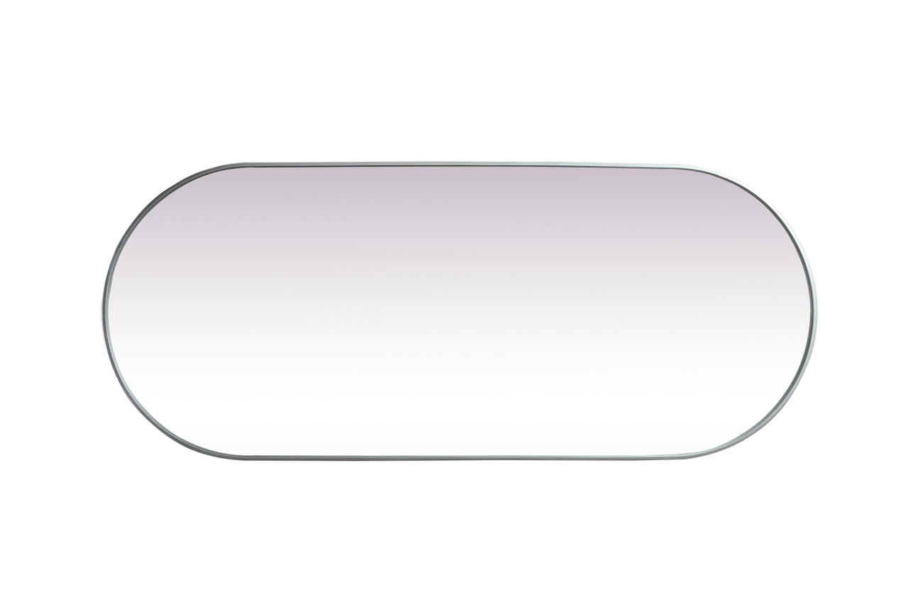 Elegant Decor MR2A3072SIL Metal Frame Oval Mirror 30x72 Inch in Silver