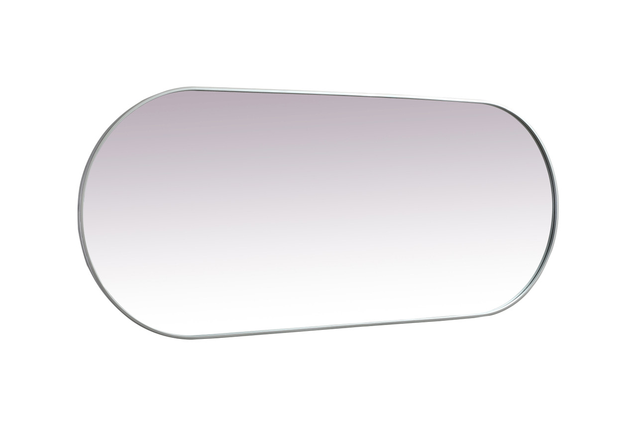 Elegant Decor MR2A3072SIL Metal Frame Oval Mirror 30x72 Inch in Silver