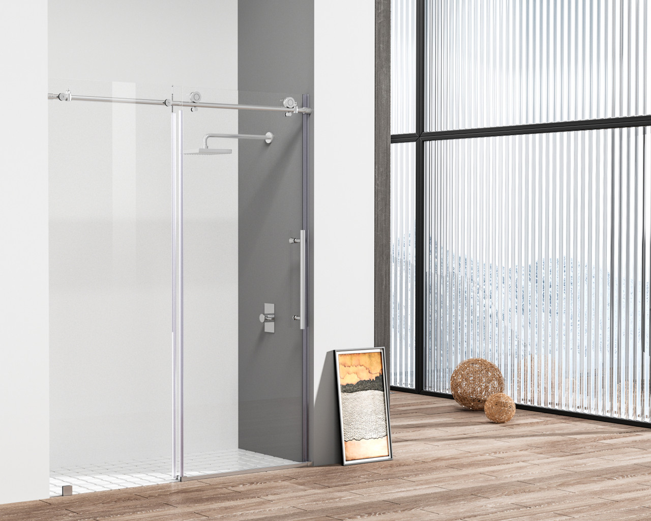 Elegant Kitchen and Bath SD101-6076PCH Frameless shower door 60 x 76 Polished Chrome