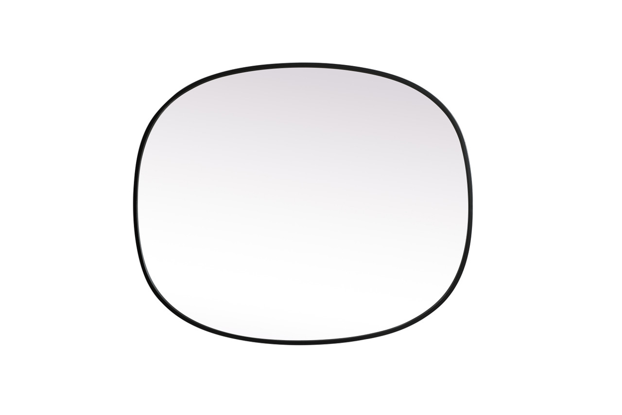 Elegant Decor MR2B3036BLK Metal Frame Oval Mirror 30x36 Inch in Black